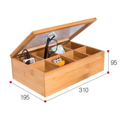 Bamboo Storage Box with Cover Retro Style Dolls Display Cabinet Desktop Table Organizer Sundries/Jewelry Box: Default Title