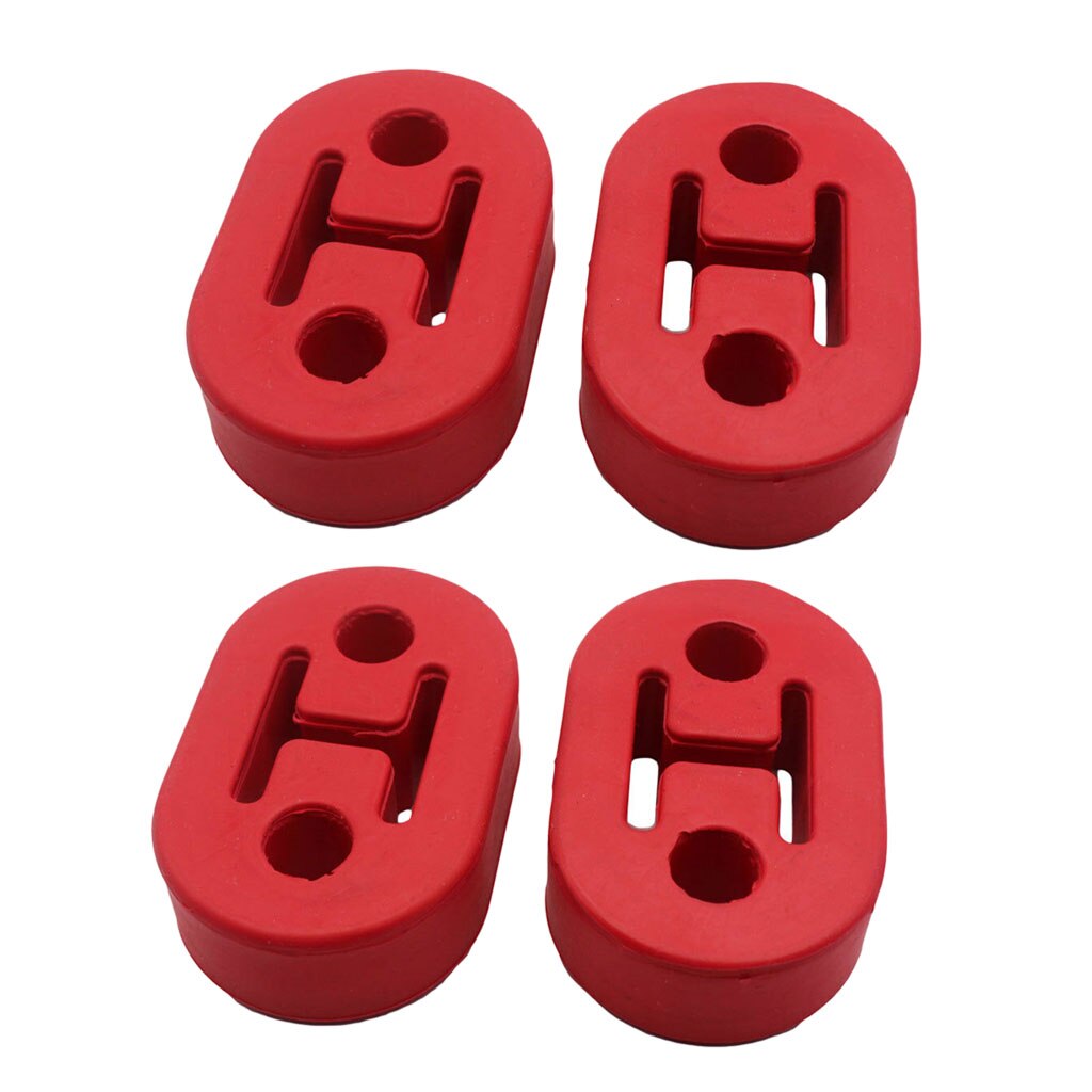 4pcs 12mm 2 Holes Performance Exhaust Hanger Single Red Heavy Duty