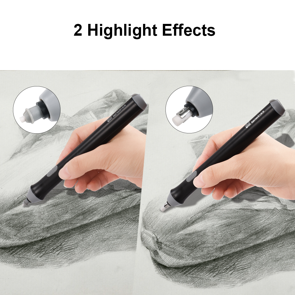 Verstelbare Elektrische Potlood Gum Kit Batterij Operated Hoogtepunten Wissen Effecten Voor Schets Tekening Met 22 Pcs Rubber Vullingen
