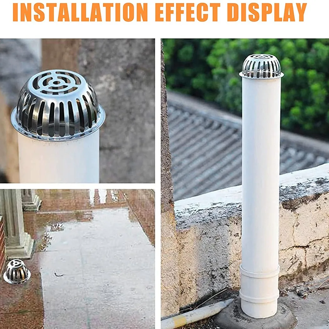 Stainless Steel Floor Drain 304 Rooftop Floor Drain Rooftop Cover Plug-in Convex Balcony Floor Drain Anti-clogging Drainage