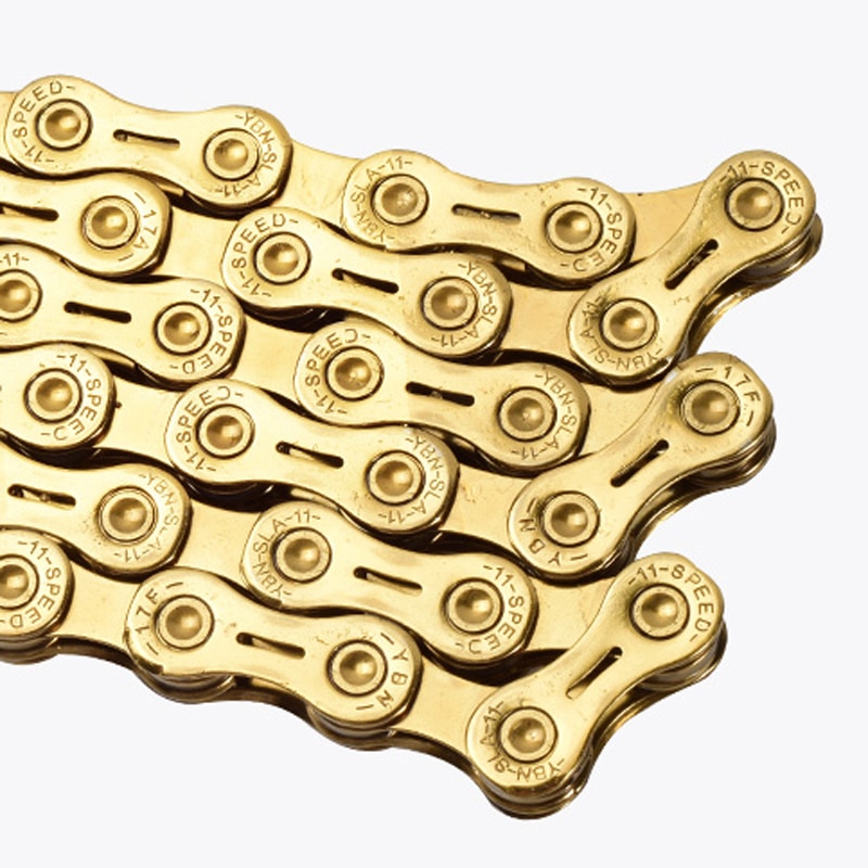 YBN-cadena de 11 velocidades para bicicleta de montaña, 116L, para Shimamo SRAM Campagnolo, cadena hueca dorada para bicicleta