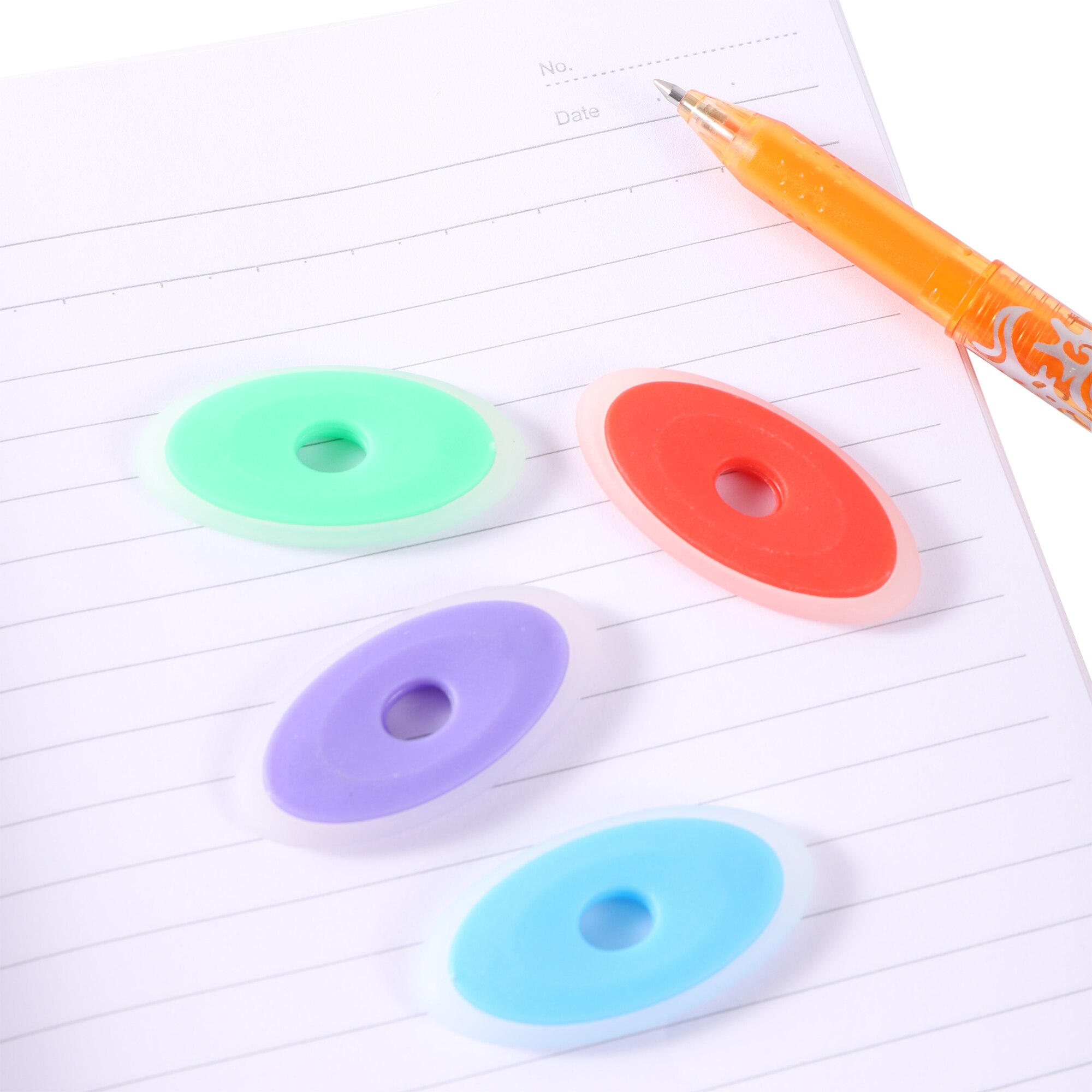 5 Kleuren/Set Uitwisbare Gel Pen Speciale Gum Ovale Vorm Wrijven Gum Mooie Snoep Kleuren Student School Kantoor briefpapier