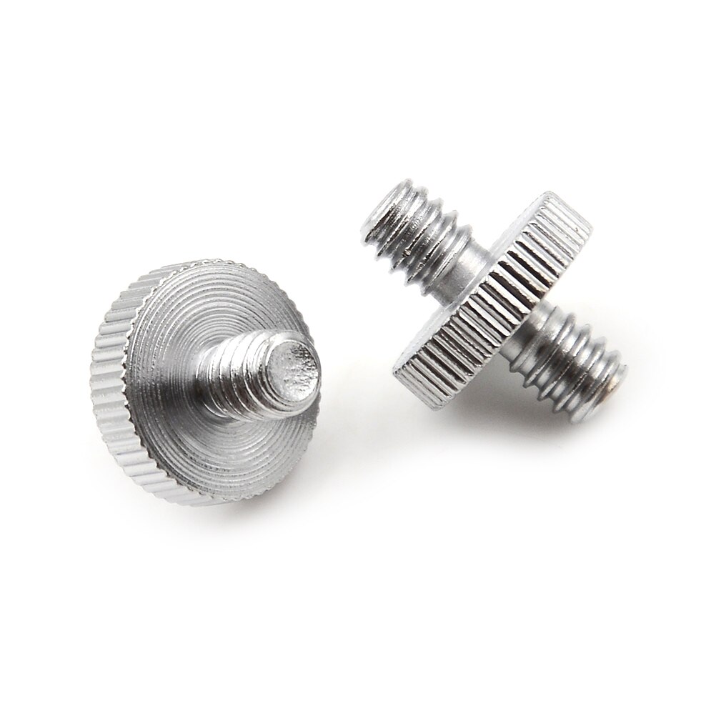 2Pcs Rvs 1/4 "1/4" Male Naar 1/4 "Mannelijk Schroefdraad Adapter Schroefdraad Foto Accessoires