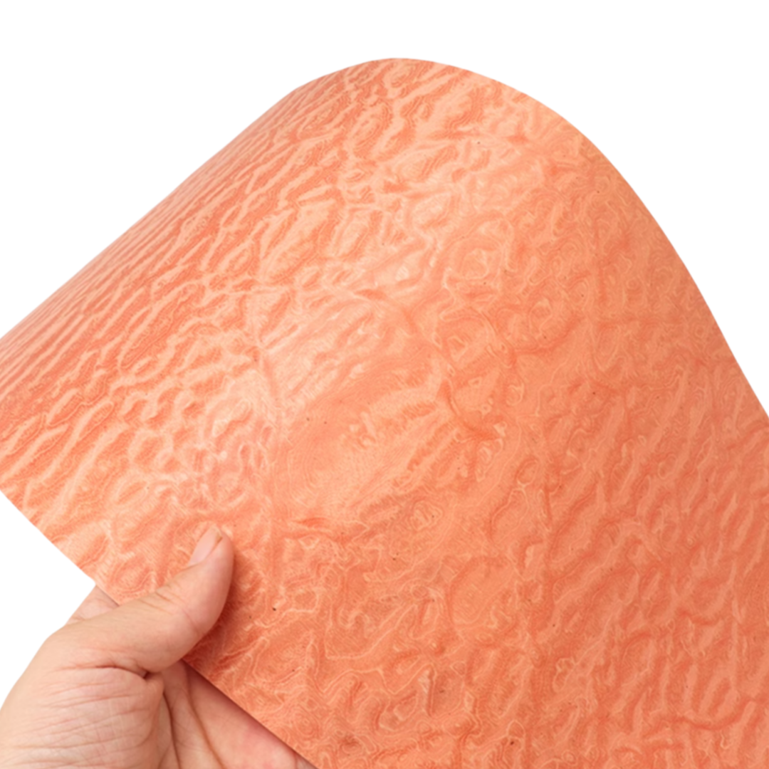 Placage en bois massif teint Bergame, longueur: 2.5m, largeur: 180mm, orange, boule de sable, trka: 0.25mm, idéal pour les guitares et les meubles Plus