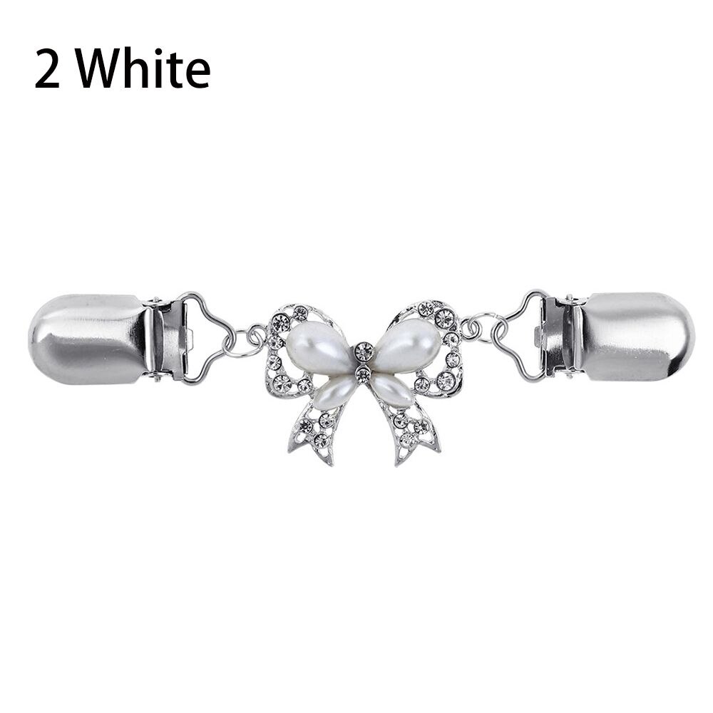 Vest Clip Trui Shawl Clips Keeper Kraag Eend Mond Plated Metalen Clip Houder Garters Accessoires Sieraden: -2 White