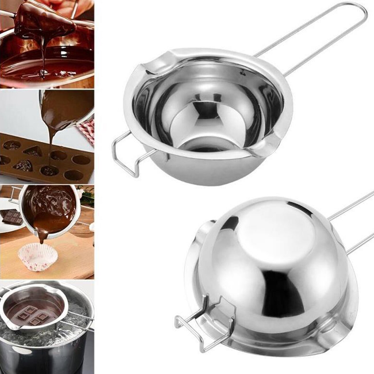 Keukengerei Lange Handvat Roestvrij Stalen Pot Keuken Potten Voor Boter Smelten Handgemaakte Chocolade Pannen Keuken Accessoires Gadgets