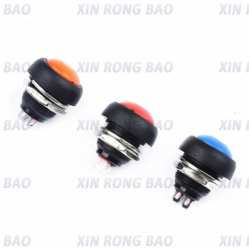 1PCS 12mm Self-Recovery PBS-33B Mini Push Button Switch, 2Pin 1A Momentary Waterproof Reset Push Button