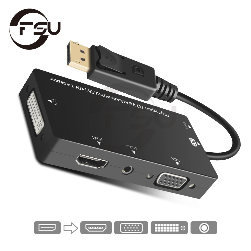 DP do HDMI VGA Adapter DVI kabel Displayport konwerter Port wyświetlacza Adapter wideo do komputera Laptop Monitor projektor HDTV