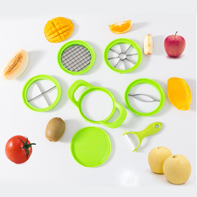 6 Pcs Multifunctionele Snijmachine Grote Cut Apple Mango Met Handvat Rvs Gevulde Fruit Cutter Keuken Snijgereedschap keuken: Default Title
