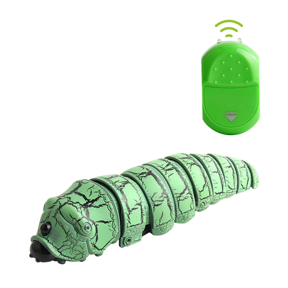Remote Control Caterpillar Toys Infrared Induction Remote Control Caterpillar Animal Insect Electric Toy Christmas Kids Toy: Green
