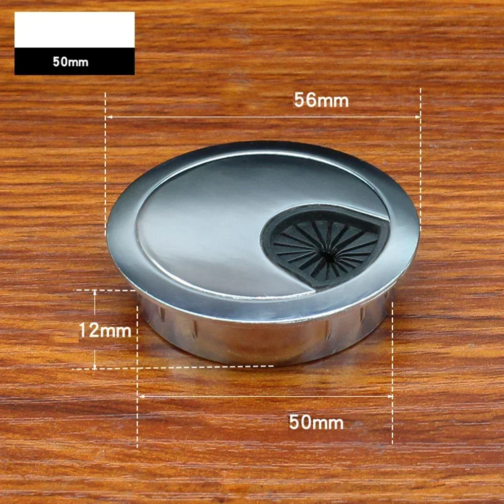 1pc pratique 50mm/60mm/80mm ordinateur œillet en métal bureau Table câble bien rangé sortie fil couverture organisateur matériel: Brun grisâtre