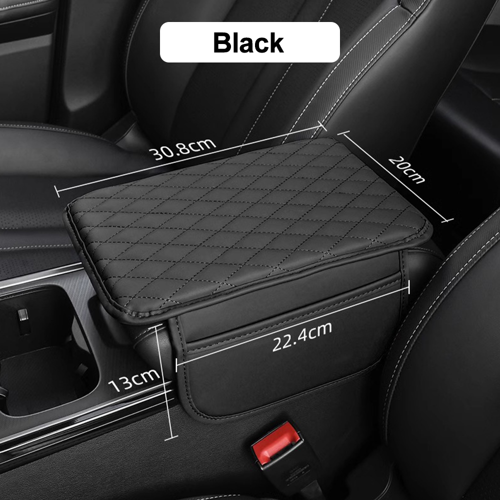 Zlirfy Carbon Fiber Leather Armrest Cover for Car,Car Center