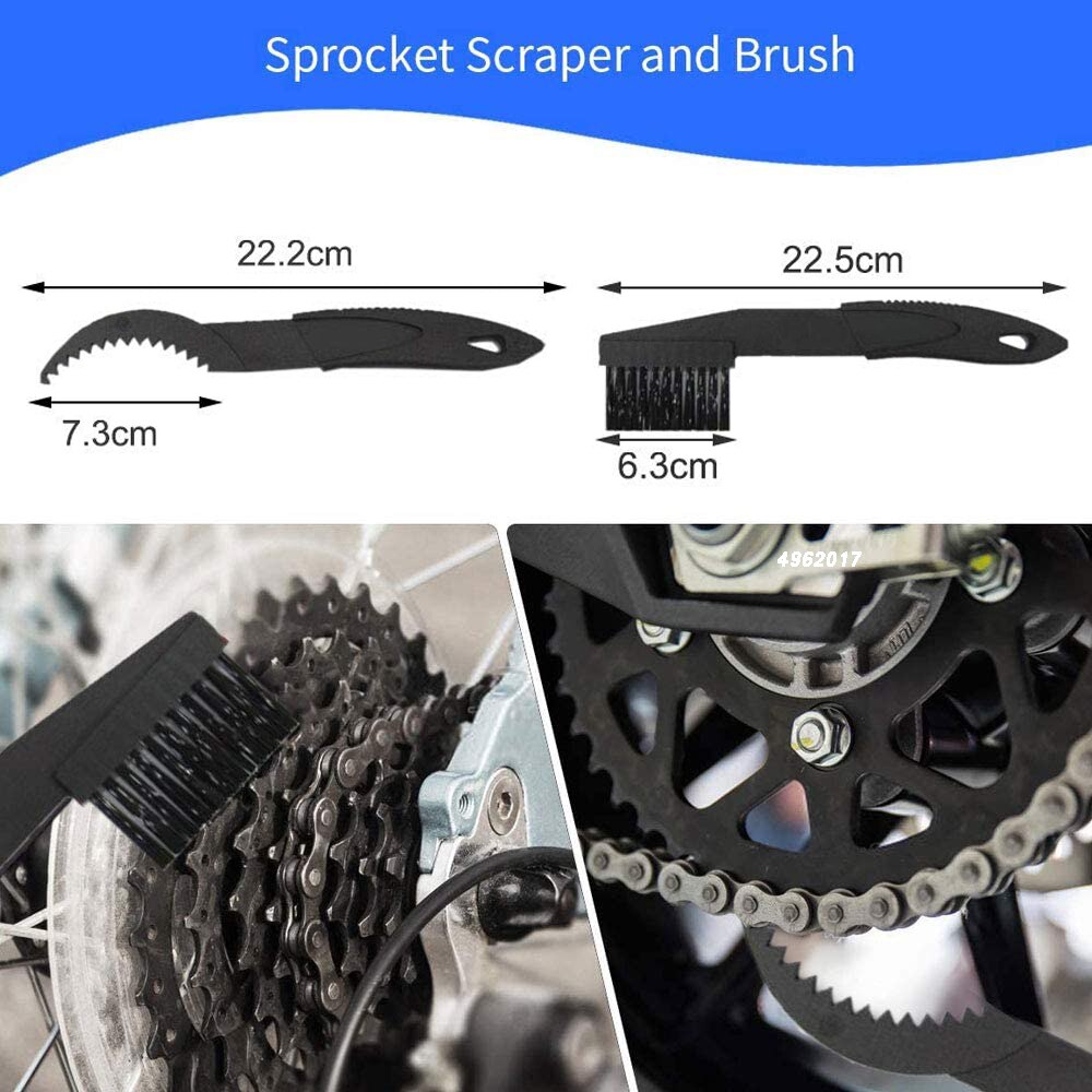 Kit de limpieza de cadena de bicicleta de carretera, limpiador de engranajes, cepillo de limpieza, mantenimiento de ciclismo, guante, herramienta