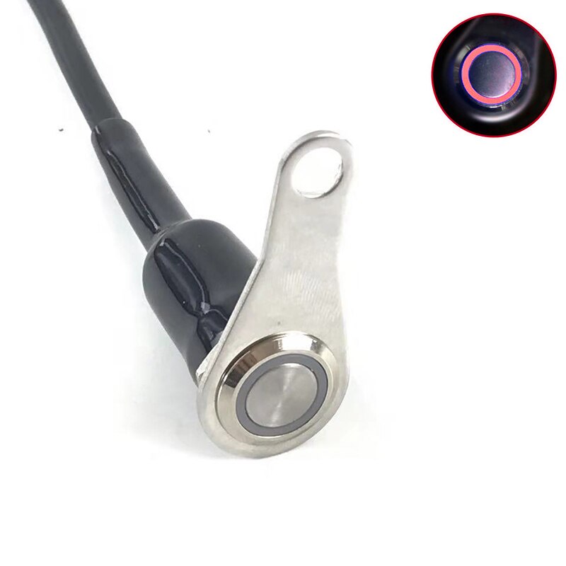 Motorcycle Switch Handlebar LED Motorcycle Light Handlebar Mount Push Button Switch 12V For General Hazard Fog Light LED: green light A