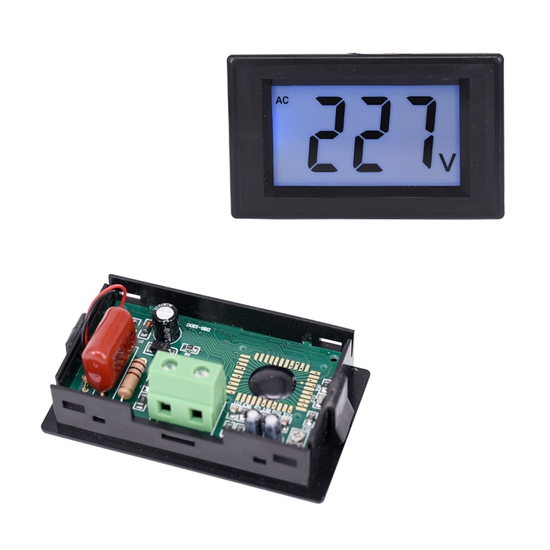 D85 AC voltage meter digital LCDdisplay AC110V220V380V450V three-phase single-phase Volt Instrument Tool 2 Wires DIY