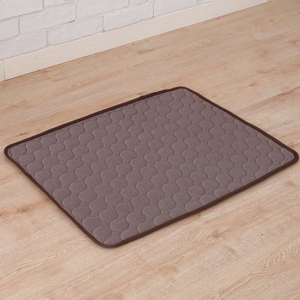 Hond Koeling Mat Ijs Pad Huisdier Groot Formaat Ijs Zijde Koele Huisdier Zomer Kat Cooling Deken Kussen Indoor Seat Puppy huisdier Mat: Coffee / L 70x55 cm