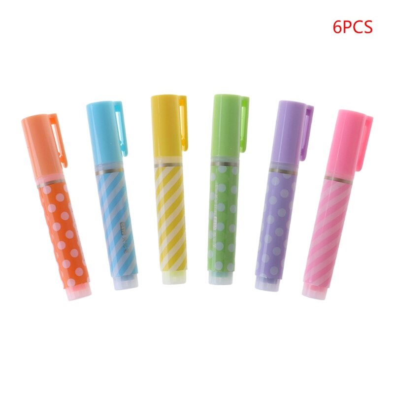 6pcs Cute Mini Highlighter Pen Marker Pens School Office Supply Stationery Q6PA