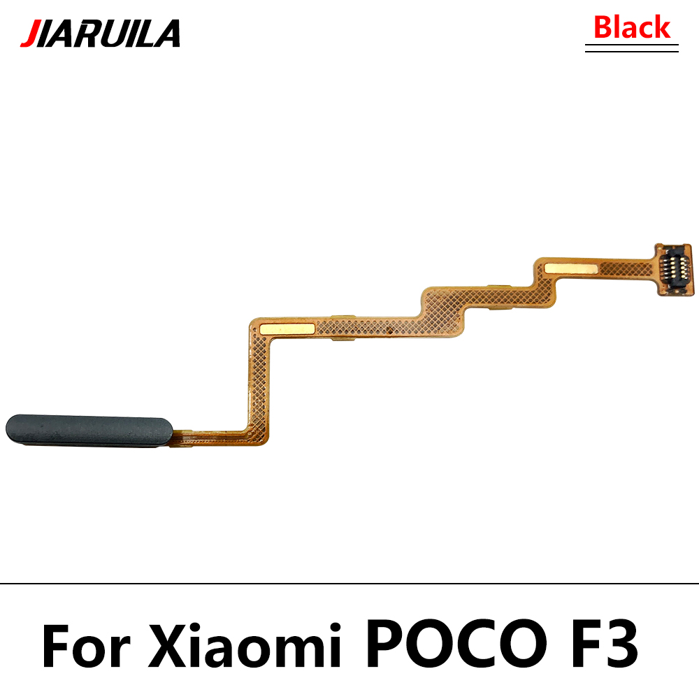 Cable flexible de escáner de huella dactilar para Xiaomi Poco F3, Sensor de identificación táctil, botón de inicio, piezas de reparación de teléfono inteligente PocoPhone F3: Poco f3 Black