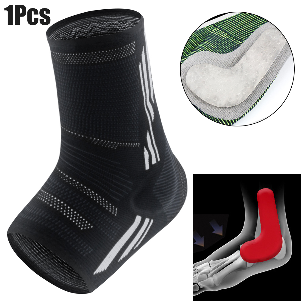 1 Stück Kompressions-Knöchelbandage, Silikon-Knöchelhülsenunterstützung, Schmerzlinderung von Plantarfasziitis, Achillessehnenentzündung, Gelenkschmerzen: XL / Grau