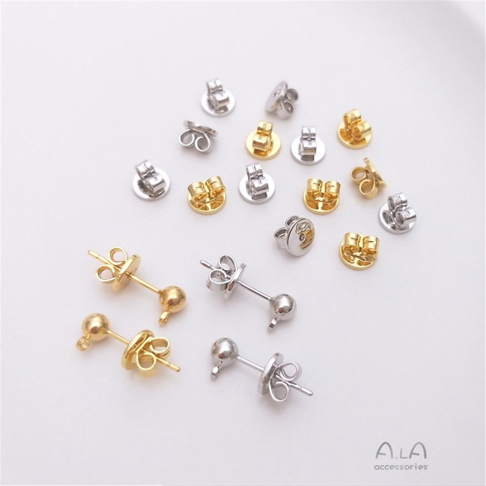 Oordopjes 18K Wit Goud 925 Oordopjes High-End Oordopjes Terug Plug Luistergedeelte Veelzijdige Eenvoudige Earclasp