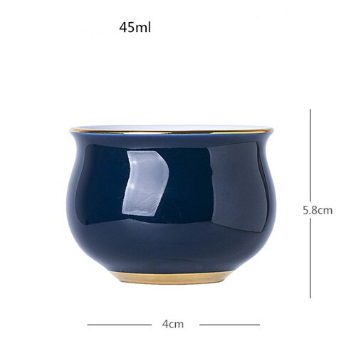 Porcelain small tea bowl master cup accessories Blue glaze ceramic tea cup zen home small teacup: b