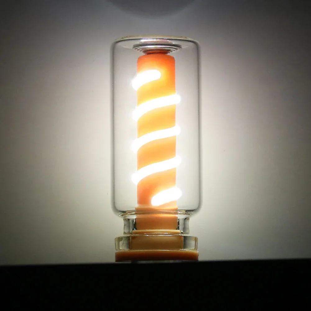 Bombilla LED USB con filamento en espiral, atenuación táctil, 5V, bombillas LED Retro, luz nocturna de 1W, iluminación LED decorativa incandescente para acampar, 1 ud.: 6000 K blanco frío