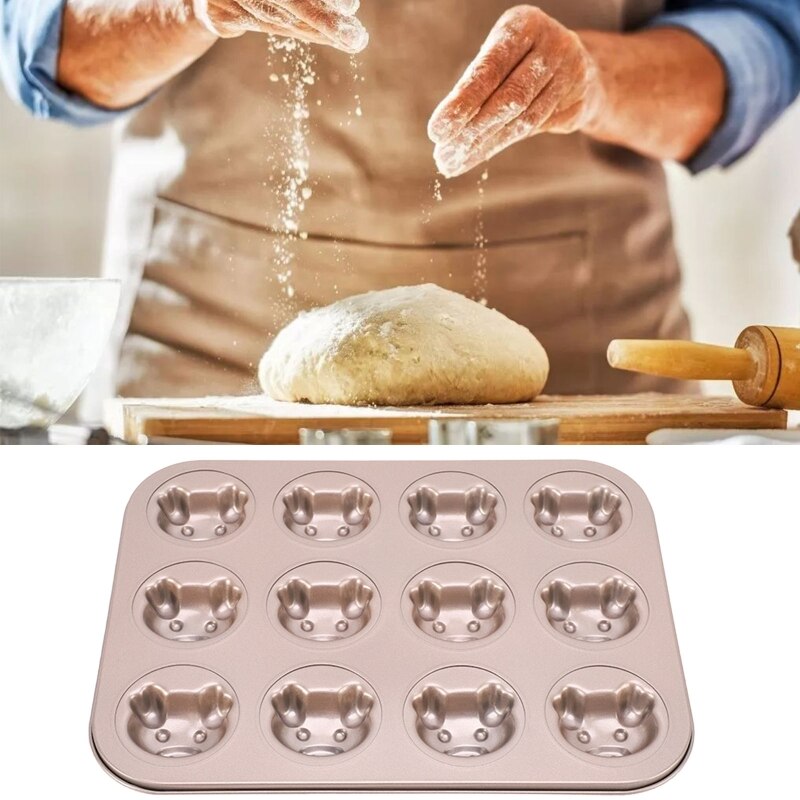 Practical 12 Cavity Non-stick Release Cake Mold Carbon Steel Mold Baking Tools Kitchen Supplies