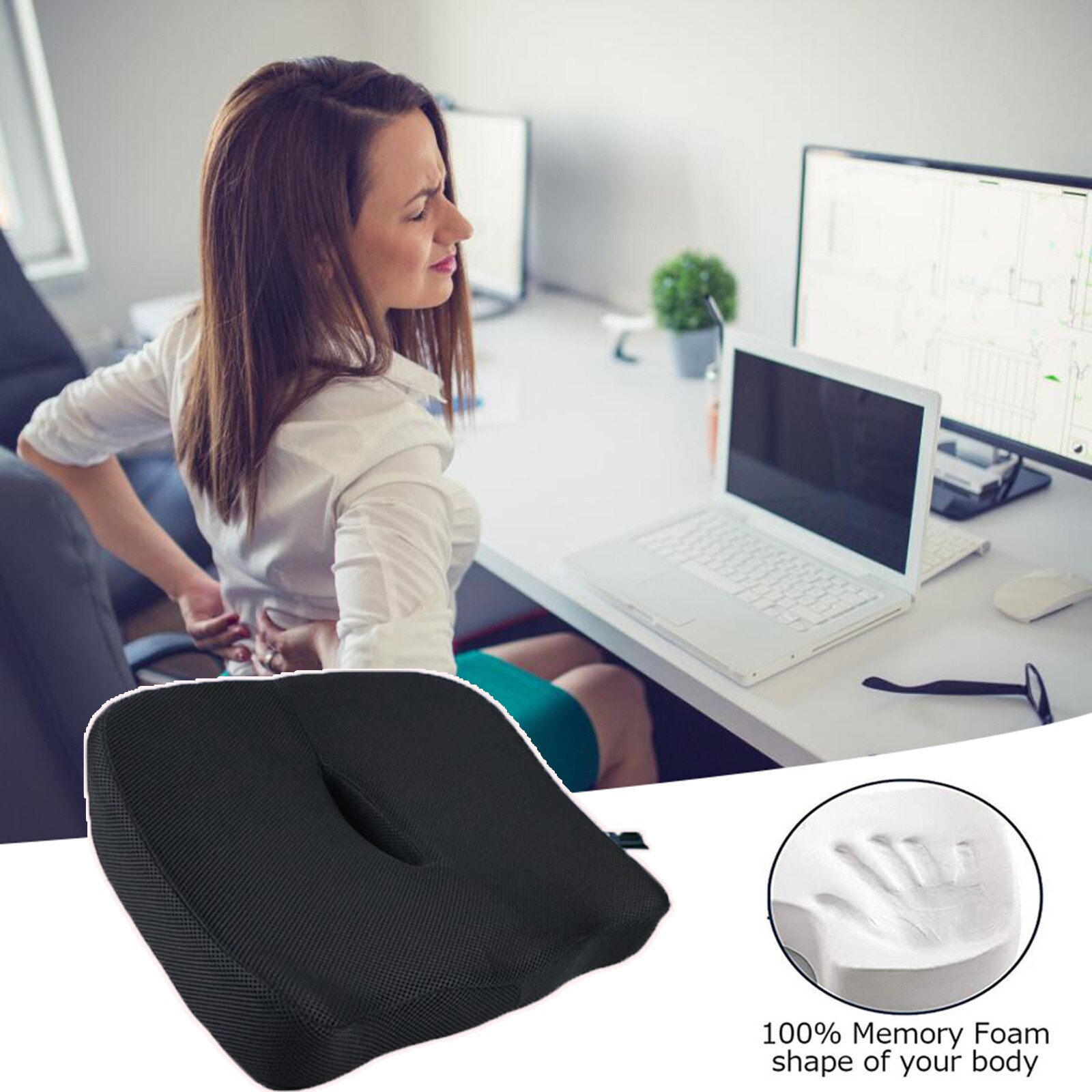 cushion Hip pillow Postoperative support cushion Beautiful buttocks hemorrhoids recovery pillow 42X19X12.5cm high resilience55#