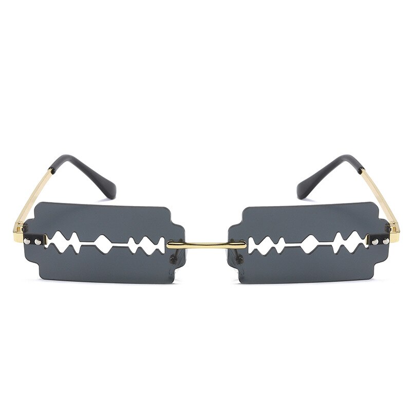Blade Style Cool Personality Frameless Trimming Sunglasses Trendy Colorful Sunglasses and Glasses