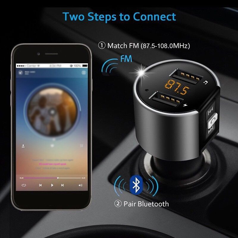 FM Transmitter Wireless Bluetooth Car Kit Radio Adapter Music Player USB Charger