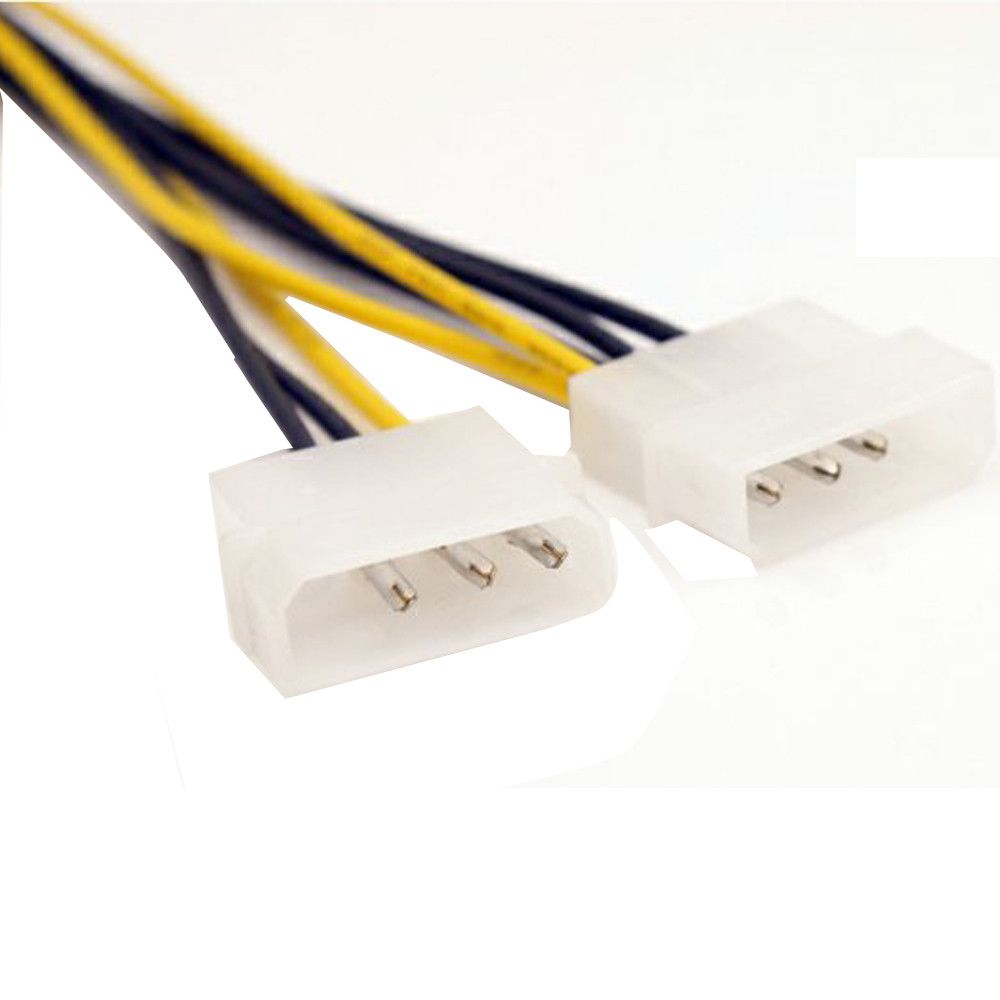 Dual Molex LP4 4 Pin Male to 8 Pin Female EPS Power Cable Cord Adapter CPU Power Supply Jul1 Factory Price