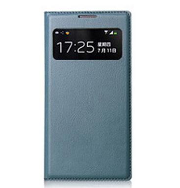 Samrt Case for Samsung S4 I9500 Sleep Awake Cover Samsung Galaxy S4mini I9190 I9195 Window View Smart Cases Flip Leather Bags: for Samsung S4 Mini / Lake blue