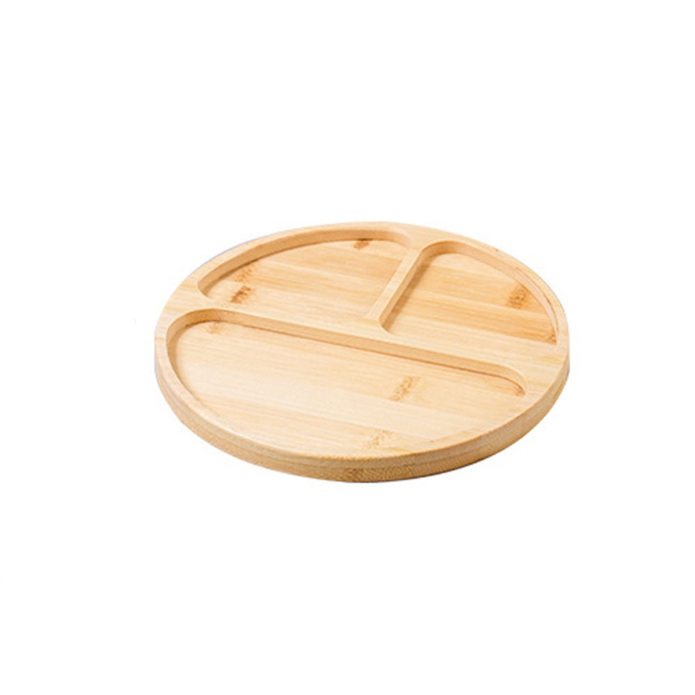 Round Wooden Divided Fruit Tray Nut Platter Handcrafted Snacks Server Dish Wooden Multi-cell Fruit Snack Plate: Blue