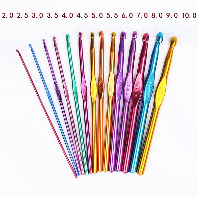 2-10Mm Aluminium Haak Breinaalden Naalden Voor Hand Ambachten Zak Trui Metalen Haak Weave Haak Naalden accessoires