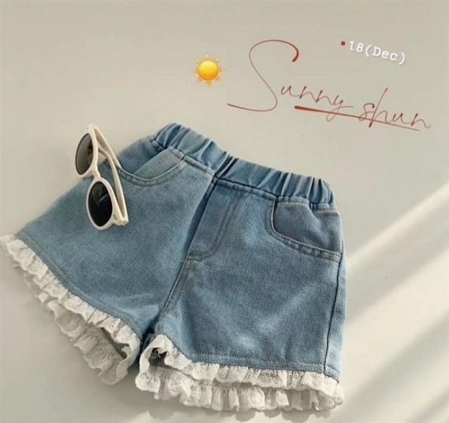 Zomer Meisjes Shorts Tienermeisjes Kant Korte Broek Kids Baby Leuke Zoete Jeans Kinderen Zomer Shorts 2 5 7Y