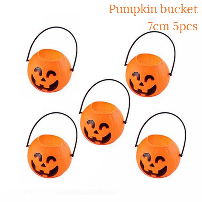 5/6 stk halloween godteri bøtte kurv gresskar boks heks hodeskalle triks eller godbit spann holder halloween dekorasjoner for hjemmet: 5 stk gresskarbøtte