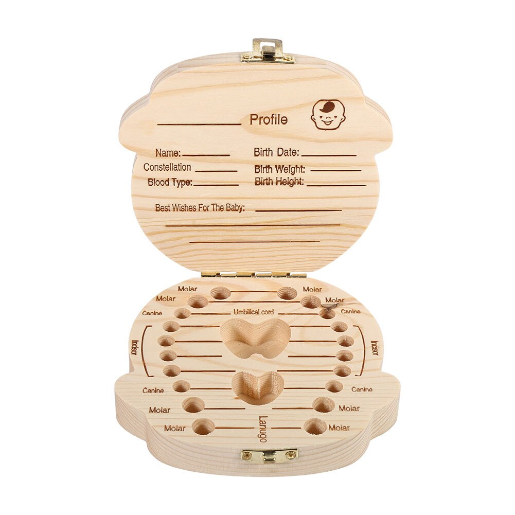 Caja para dientes de leche de madera para bebés y niñas caja para guardar dientes de bebé caja para guardar