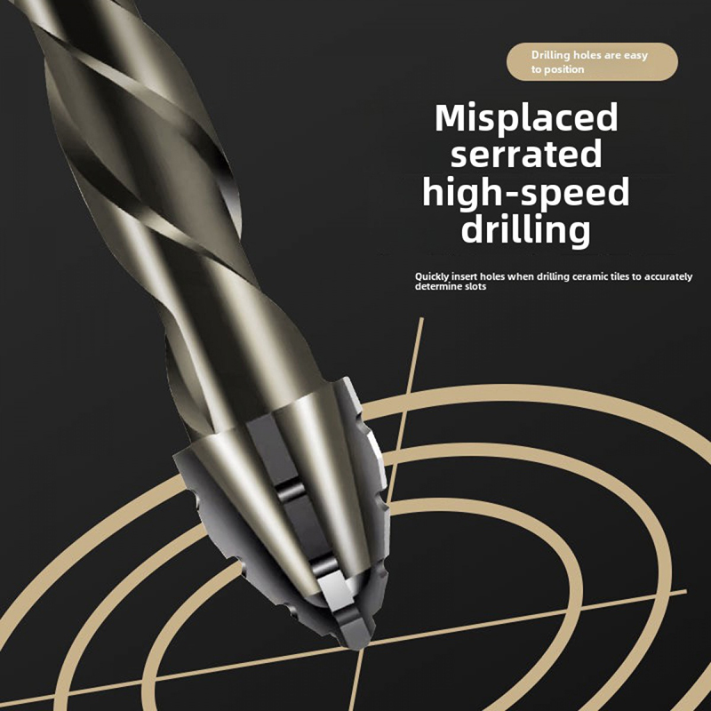 Juego de brocas excéntricas de diente de sierra de cuatro flautas, 12 Uds., 3-12mm, para baldosas de hormigón, cerámica, perforación de madera, juego de brocas para mampostería, herramientas
