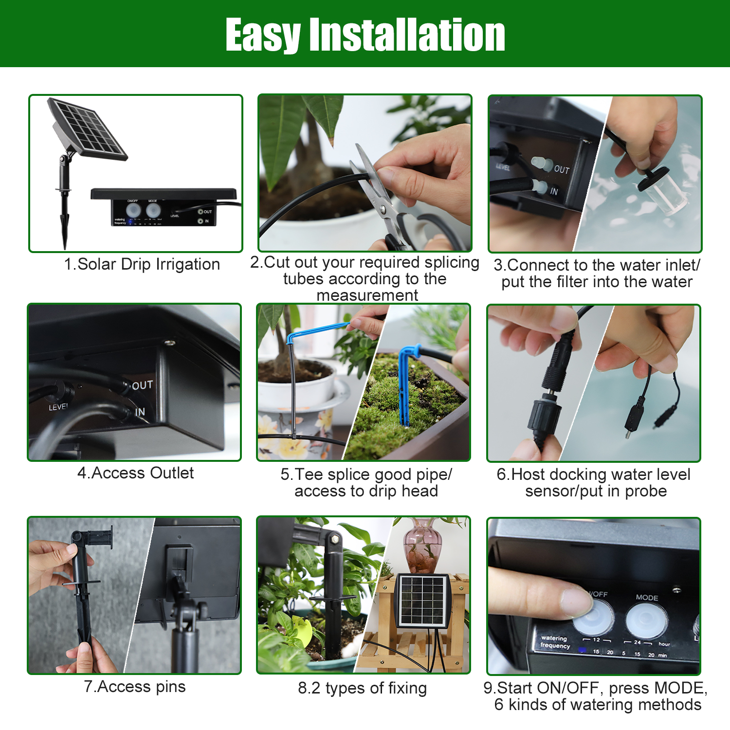 Solar Automatic Drip Irrigation Kit System Powered... – Grandado