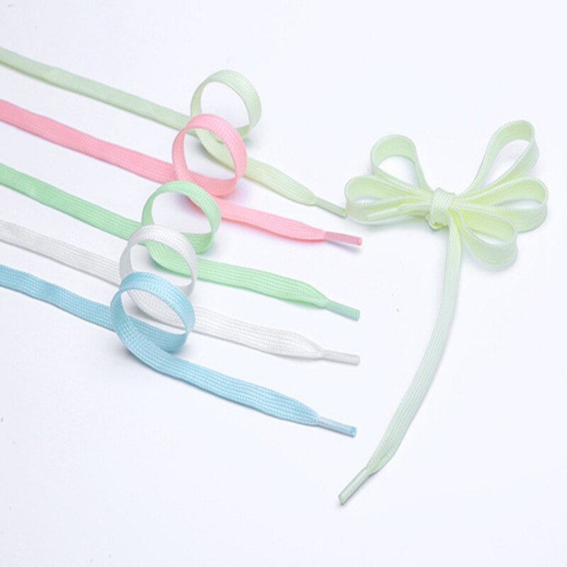 1pair Luminous Shoelaces Fluorescent Shoelace sneakers Shoelace Glow in Dark Night Glowing Shoe Laces Shoestring