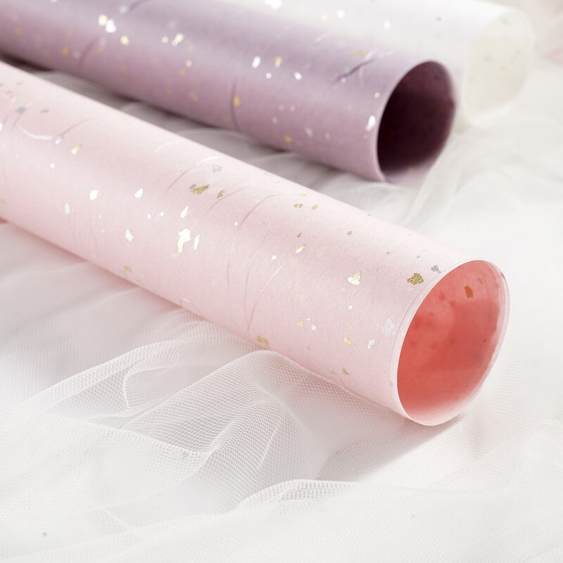 10Pcs Gold Silver Shiny Waterproof Flower Wrapping Papers Christmas Wrapping Papers Craft Papers