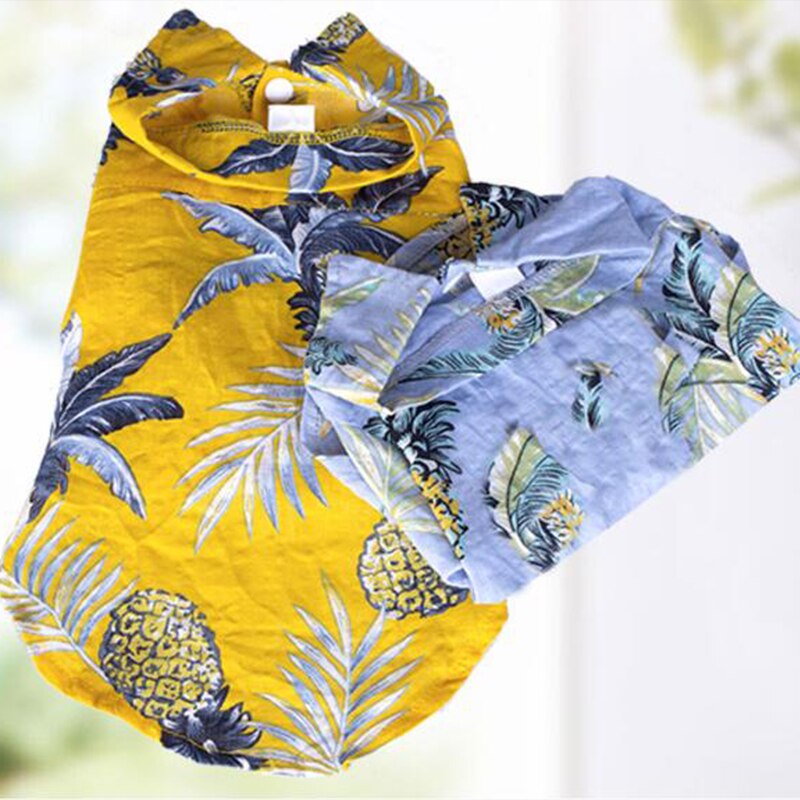 Sommer Haustier Hund Shirt Kleid hawaiisch Strand Blume Ananas aufbringen Hund Kleidung Für Kleine Mittelgroße Hunde Haustier Kostüm