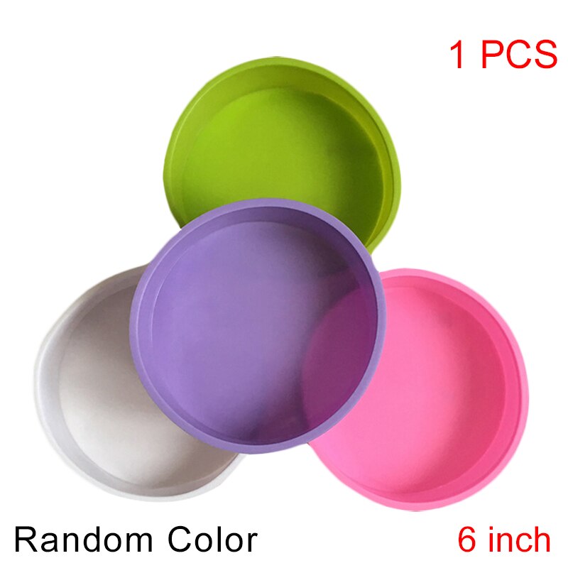 4/6/8 pulgadas cocina molde de la bandeja de silicona molde para tortas Pan para hornear herramienta Cookie bandeja Pan fino pastel molde de herramientas de cocina: 6 inch