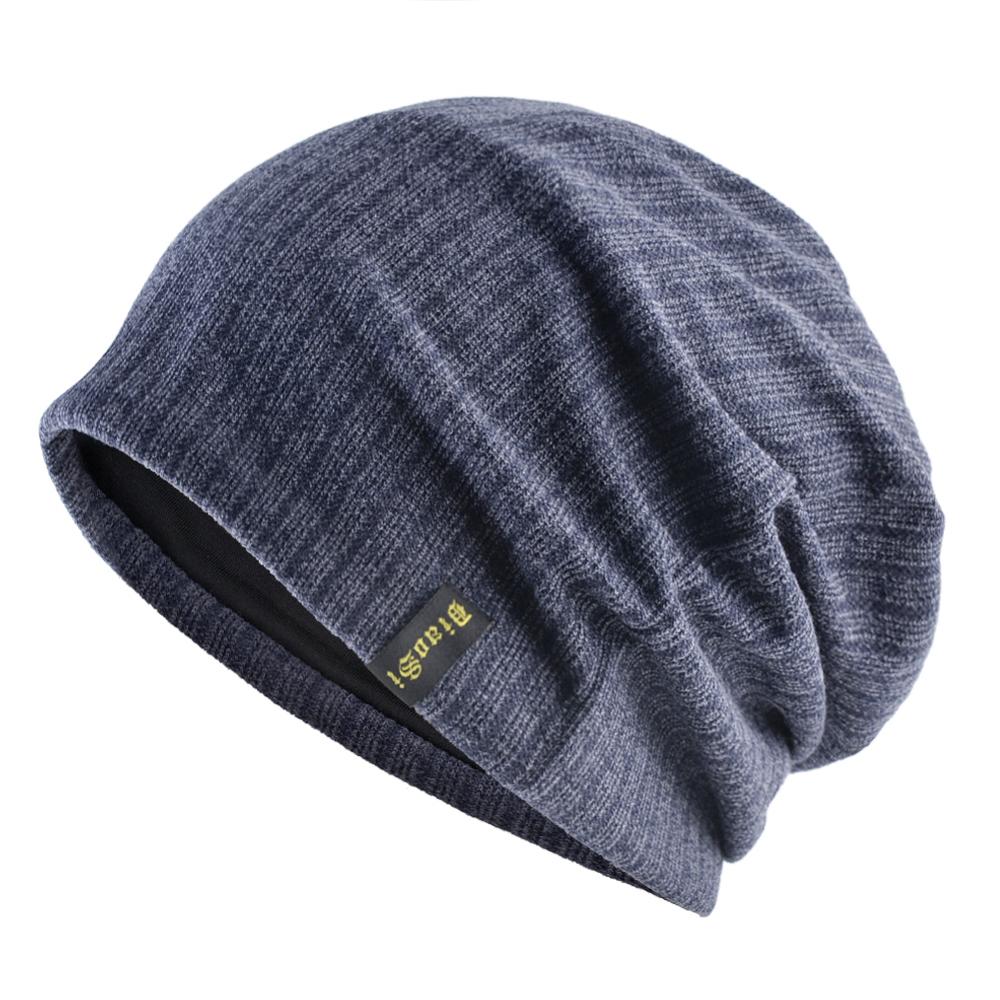 Enfärgade mössor herr höst vår mössa mössor casual lös huva kepsar dam streetwear hip hop skullies mössor mjuk hatt: Blå