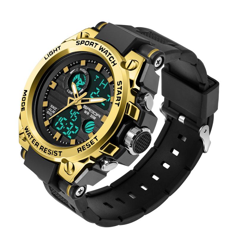 Reloj Digital SANDA estilo G para hombre, relojes deportivos militares con fecha, reloj de pulsera electrónico resistente al agua, reloj para hombre Orologio da uomo 739: Oro
