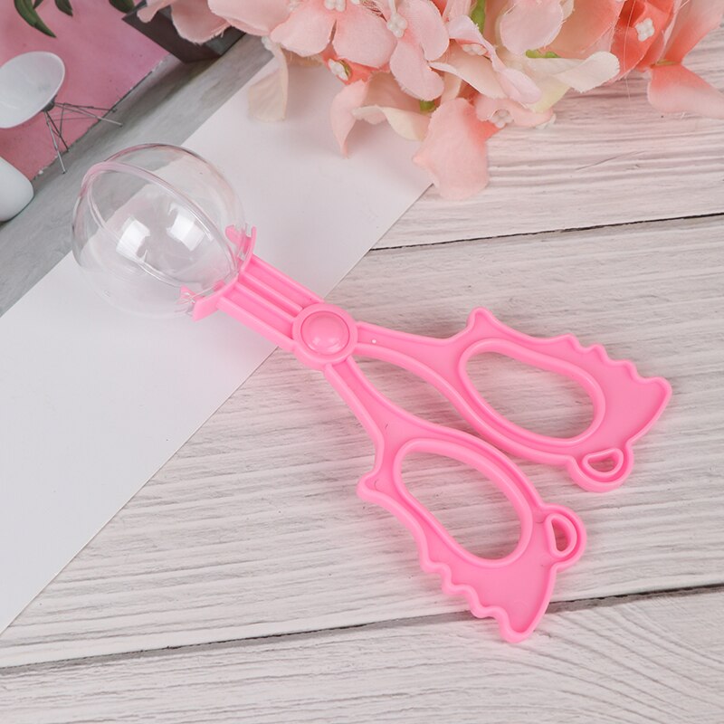 1 Pieza de plástico Bug Insect Catcher tijeras pinzas para niños herramienta práctica de oficina escolar: Rosa