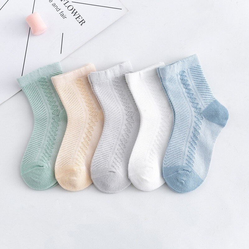 5 pares/lote 0-12 crianças meias de algodão verão jacquard bebê meias meninas malha bonito menino da criança meias crianças vestir acessórios