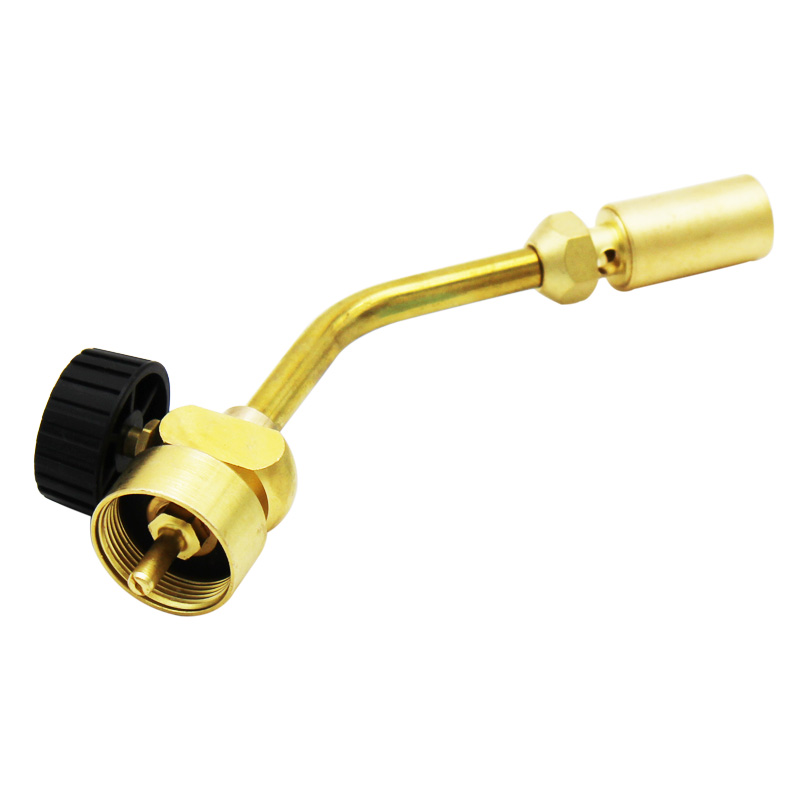 Propane Tank Gas Welding Soldering Manual Start Hand Torch Head 100% Solid Brass With Flow Control Valve
