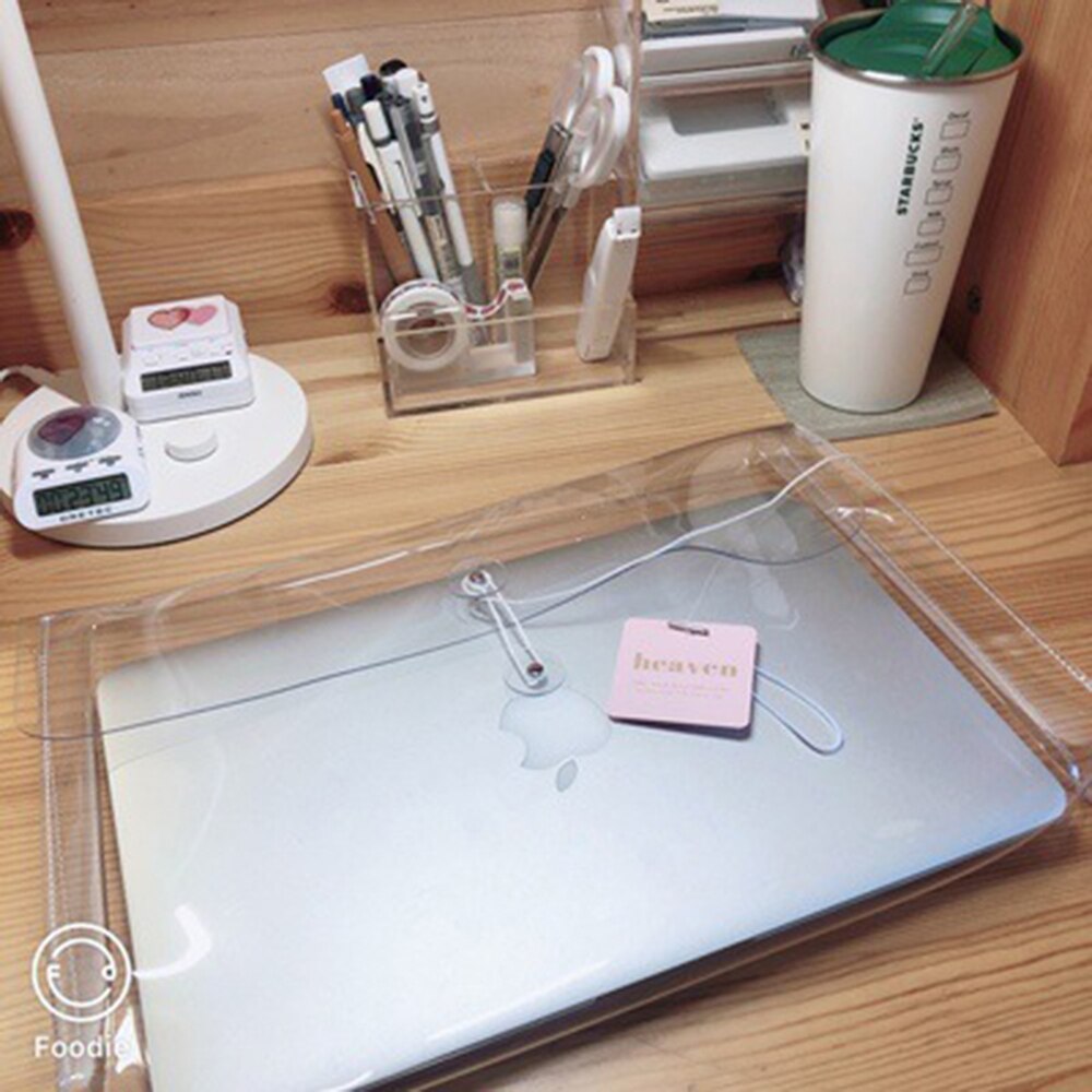 Ins Multifunctional Thickened Transparent PPFile Pocket Winding Storage Bag File Folder Desk Document Bag Organizer Bag