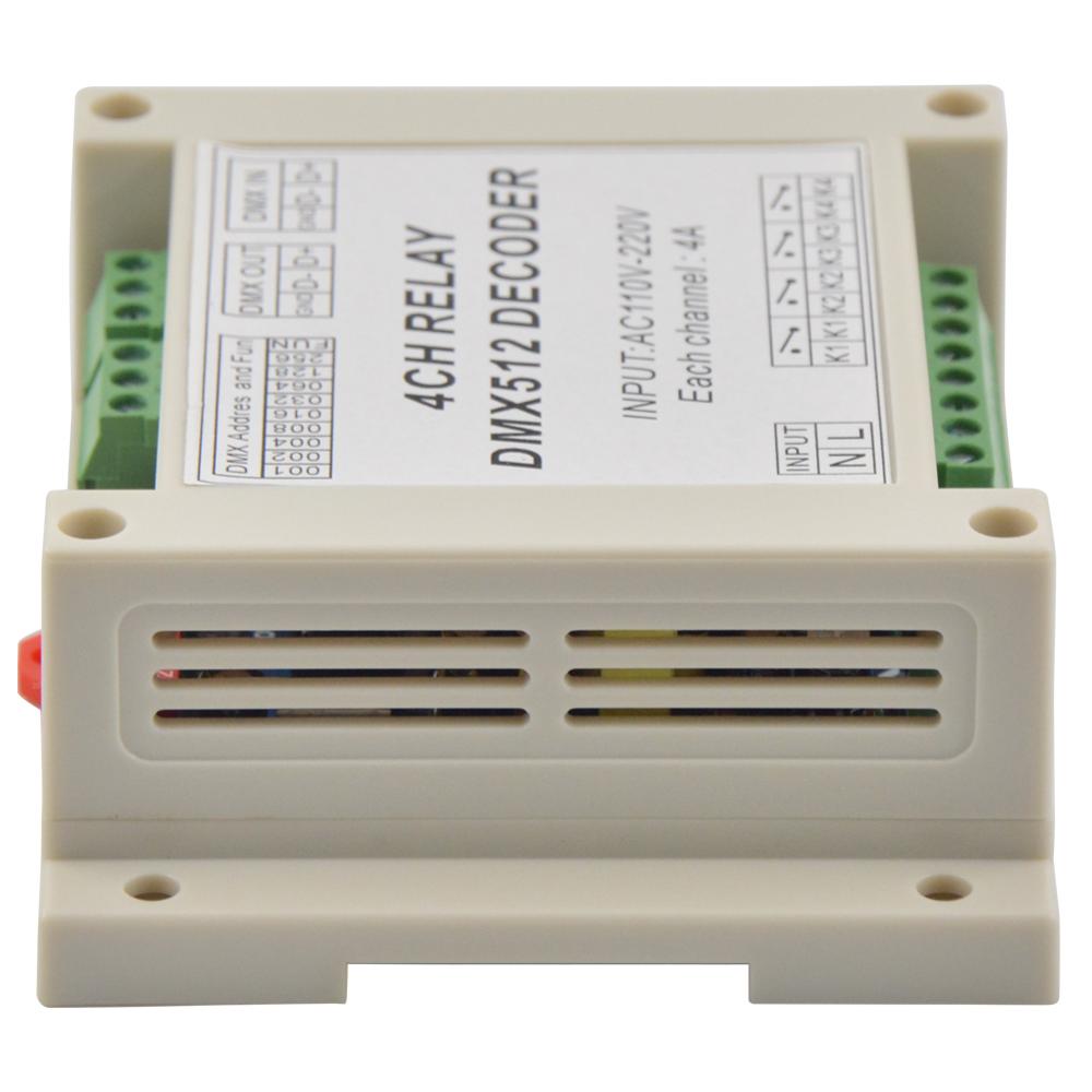 1 kpl dmx-rele -4ch dmx 512 releen dekooderin ohjain käyttö led-lampulle led-nauhan valotulo  ac110-220v